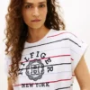 アーチロゴ ストライプ ドルマンスリーブ Tシャツ