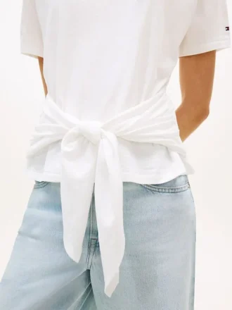 フロントタイアップ スラブコットンTシャツ