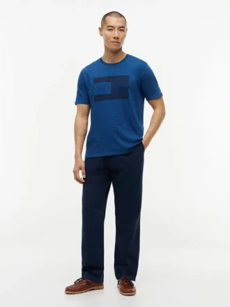 インディゴ染め フラッグロゴ Tシャツ