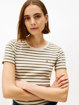 ストライプ クルーネック フェイバリット Tシャツ