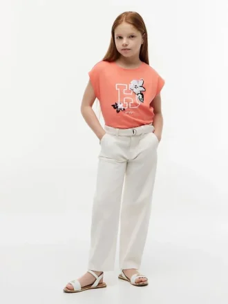 キッズ フリップ・シークイン・フローラル・ロゴ Tシャツ