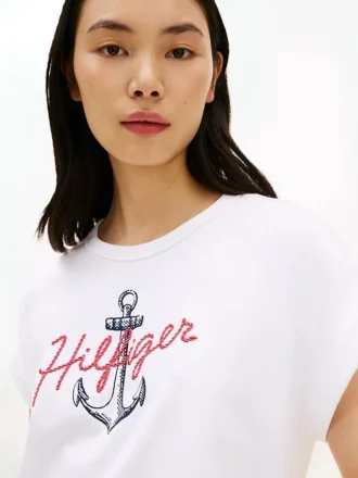 ヒルフィガー アンカーロゴ ドルマンTシャツ