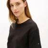 フロントタイ スラブコットン ミディTシャツドレス