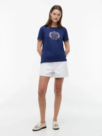 フォイル加工の月桂樹の葉ロゴTシャツ
