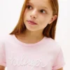 キッズ ヒルフィガー ロゴ タイフロント Tシャツ