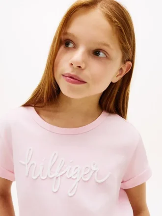 キッズ ヒルフィガー ロゴ タイフロント Tシャツ