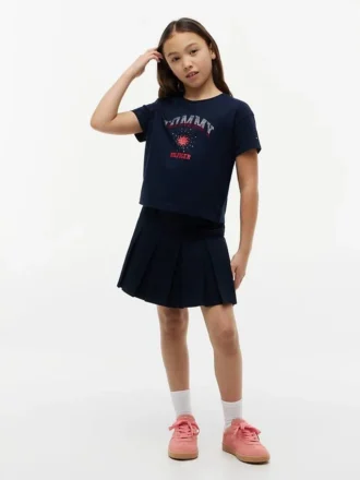 キッズ用 ラインストーン付きトミーロゴTシャツ