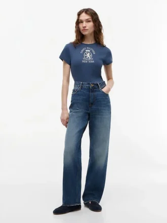 スリムフィット ガーメントダイ クレストロゴTシャツ
