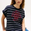 アーチロゴ ストライプ ドルマンスリーブ Tシャツ
