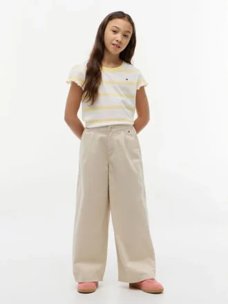 キッズ ストライプ レタストリムスリーブ Tシャツ