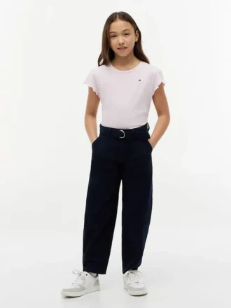 キッズ レタストリムスリーブTシャツ