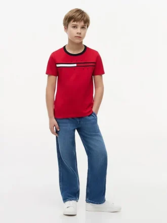 キッズ フラッグストライプ ロゴ Tシャツ