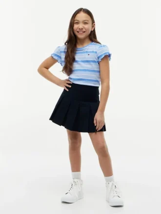 キッズ ストライプ レタストリムスリーブ Tシャツ
