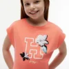 キッズ フリップ・シークイン・フローラル・ロゴ Tシャツ