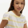 キッズ ストライプ レタストリムスリーブ Tシャツ