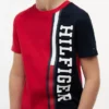 キッズ 縦ストライプ カラーブロック ロゴ Tシャツ