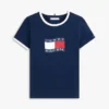 キッズ ウェービーフラッグロゴ リンガーTシャツ