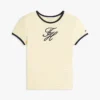 スクリプトモノグラム ストライプ リンガーTシャツ