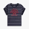 アーチロゴ ストライプ ドルマンスリーブ Tシャツ