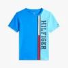 キッズ 縦ストライプ カラーブロック ロゴ Tシャツ