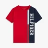 キッズ 縦ストライプ カラーブロック ロゴ Tシャツ