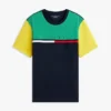 カラーブロック フラッグストライプ ロゴ Tシャツ