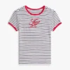 スクリプトモノグラム ストライプ リンガーTシャツ
