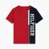 キッズ 縦ストライプ カラーブロック ロゴ Tシャツ