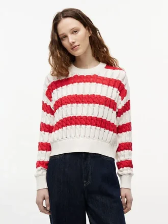 Tommy Jeans ストライプ ケーブルニット セーター