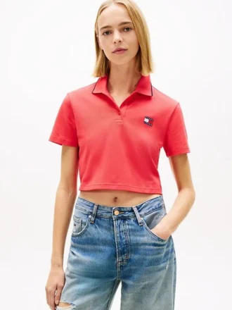 Tommy Jeans クロップド・ボクシーフィット ポロシャツ
