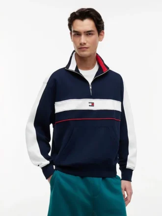 Tommy Jeans カラーブロック クォータージップ