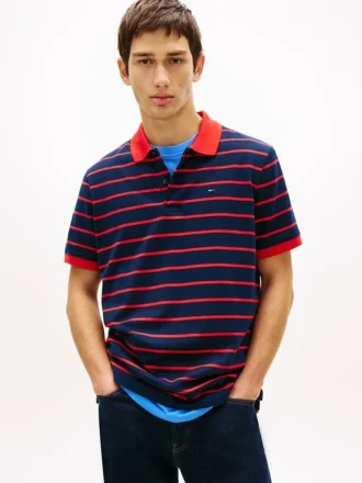 Tommy Jeans レギュラーフィット ストライプ ポロシャツ
