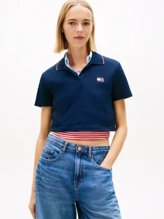 Tommy Jeans クロップド・ボクシーフィット ポロシャツ
