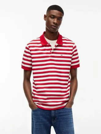 Tommy Jeans レギュラーフィット ストライプ ポロシャツ