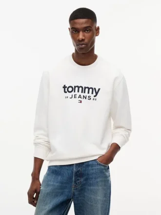 Tommy Jeans ロゴ スエード調スウェットシャツ