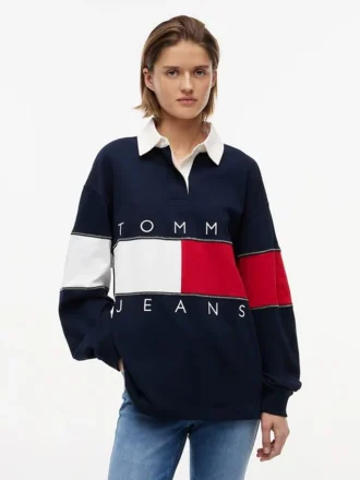 Tommy Jeans オーバーサイズフィット フラッグ ラグビー