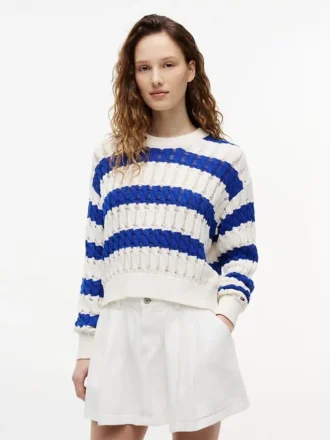 Tommy Jeans ストライプ ケーブルニット セーター
