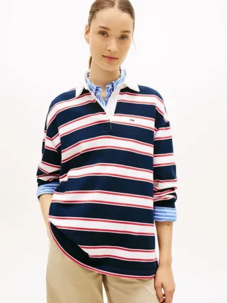 Tommy Jeans リラックスド・ストライプ・ラグビー