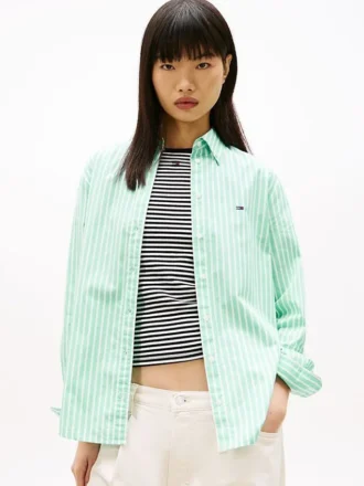 Tommy Jeans ストライプ ポプリンシャツ
