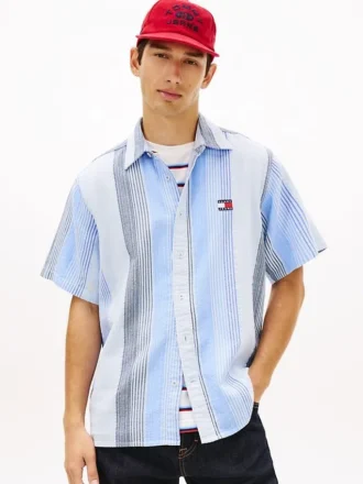 Tommy Jeans リラックス ストライプ ドビーシャツ