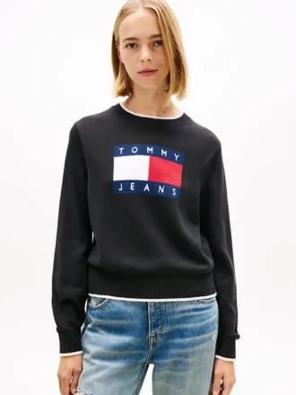 Tommy Jeans フラッグロゴ・ティップド・セーター