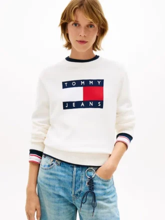 Tommy Jeans フラッグロゴ・ティップド・セーター