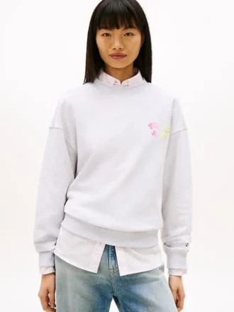 Tommy Jeans パフプリント ボックス型スウェットシャツ