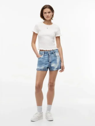 Tommy Jeans カフ付きデニムショーツ