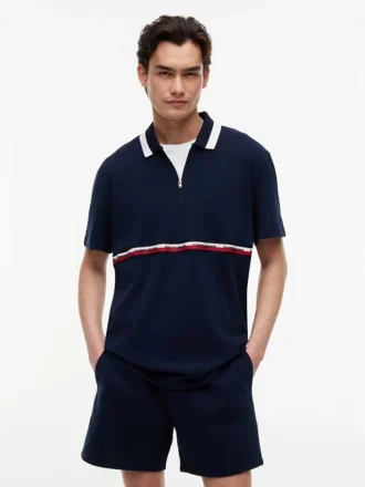 Tommy Jeans リラックス クォータージップ ポロシャツ