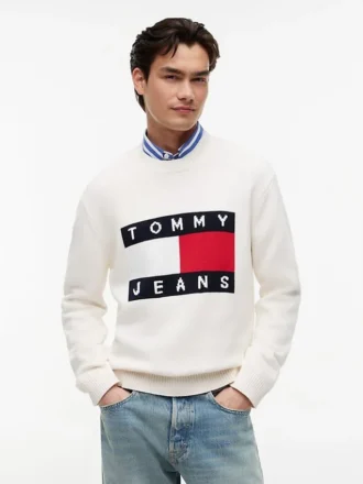 Tommy Jeans フラッグロゴ クルーネックセーター