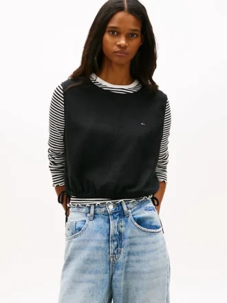 Tommy Jeans サイドタイ リネンブレンドトップス