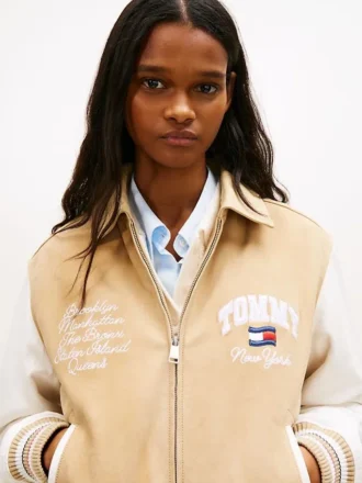 Tommy Jeans スエード・バーシティ・ジャケット
