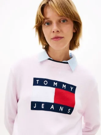 Tommy Jeans フラッグロゴ・ティップド・セーター