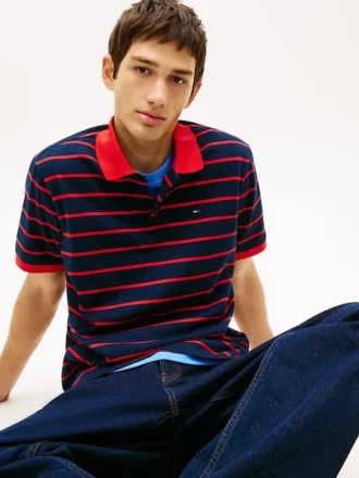 Tommy Jeans レギュラーフィット ストライプ ポロシャツ